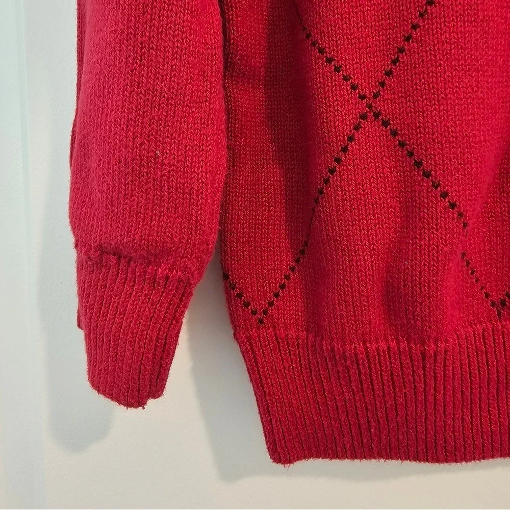 Gymboree Red Argyle V-Neck Sweater 2T Cotton Acrylic Blend‎ Kids